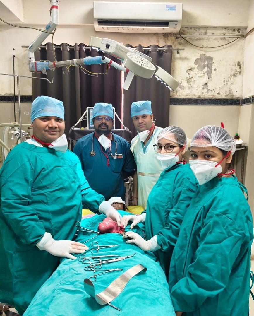 12 kg tumor removed from uterus, saved life