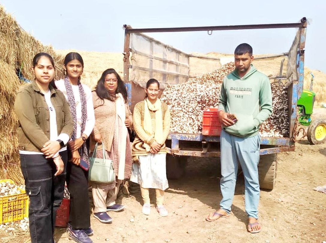 The students learned about mushroom cultivation.