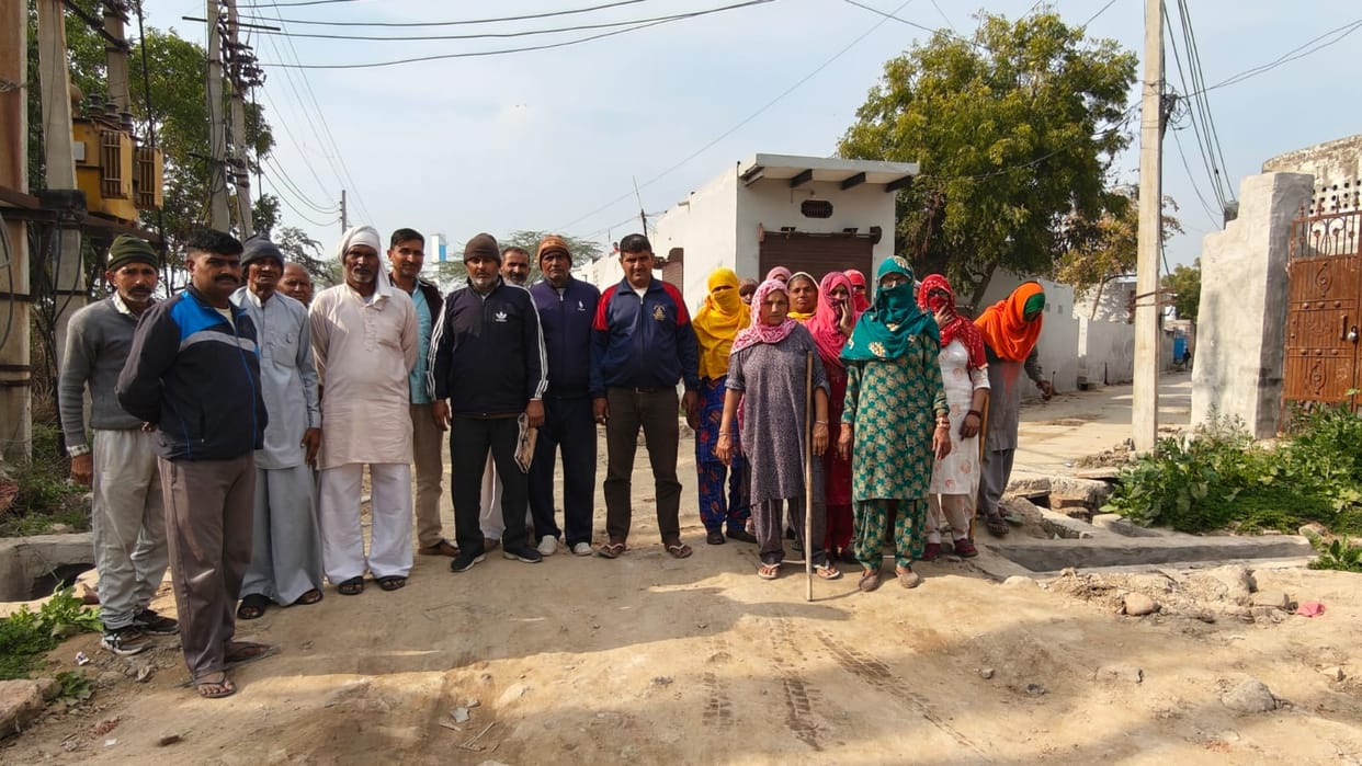 Incomplete construction of the drain on the main road has become a cause of trouble.