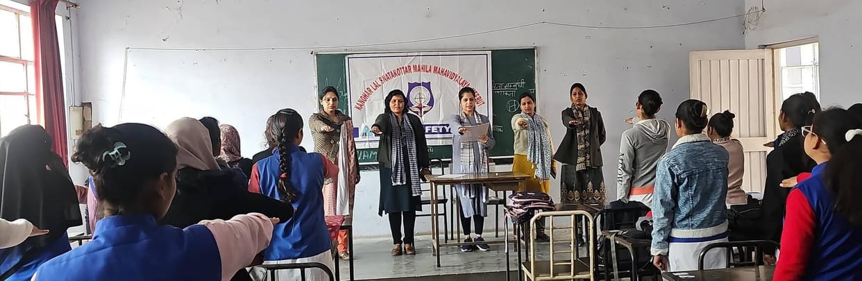 Girl students were administered the oath of road safety.