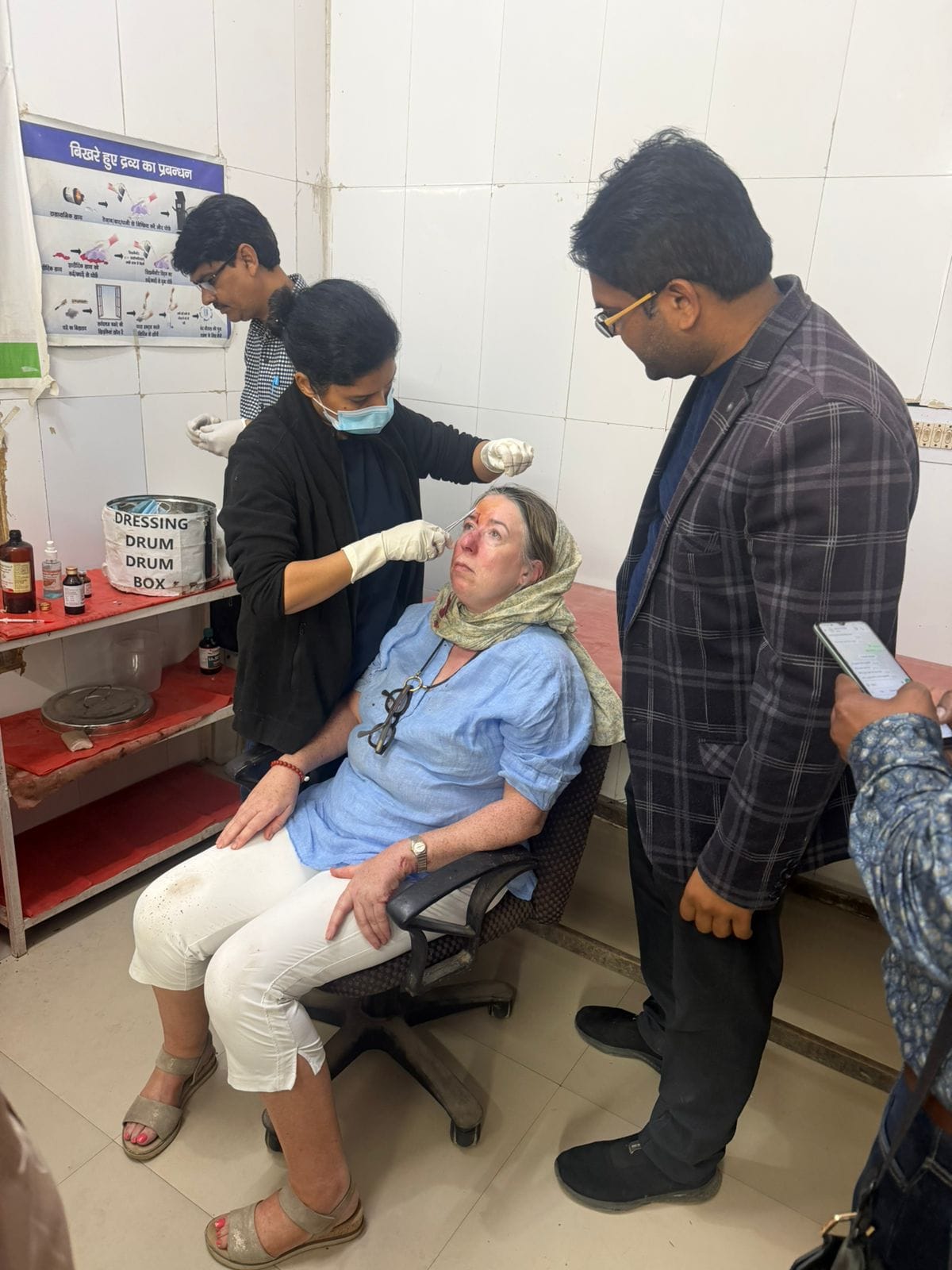 Female tourist injured after falling from the stairs of the Dargah