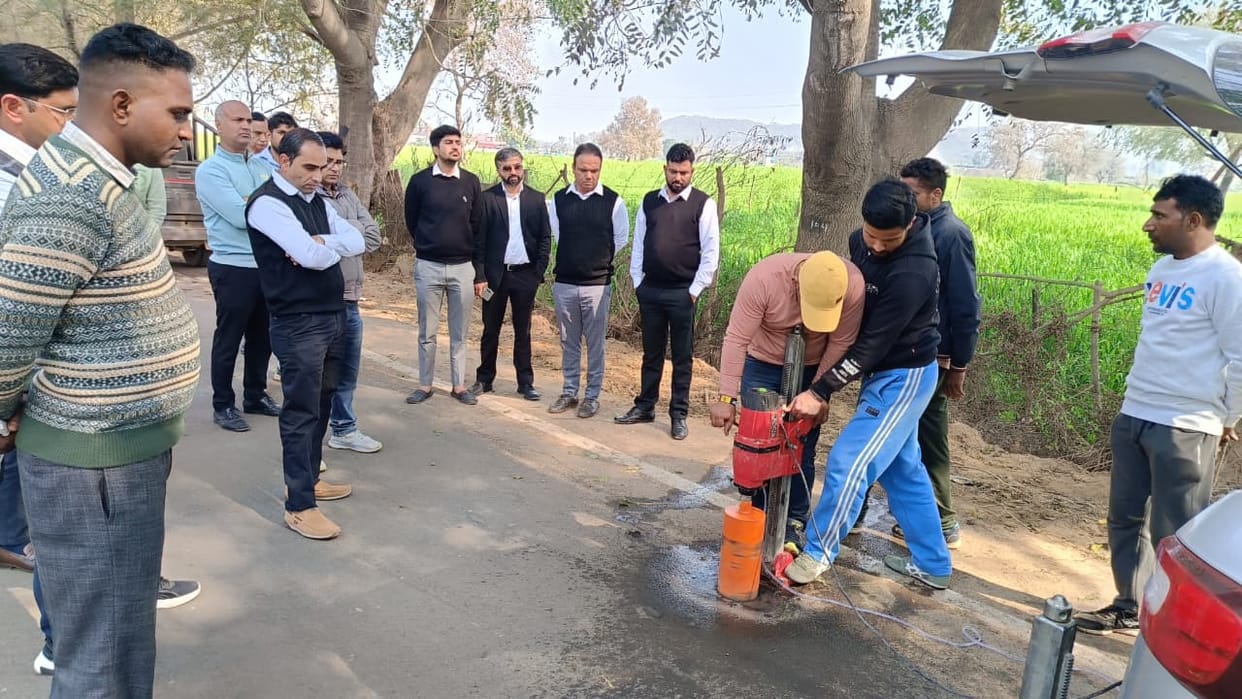 Following the complaint, the ACB team returned to Dadri and collected samples of construction material from various locations on Chidiya Road