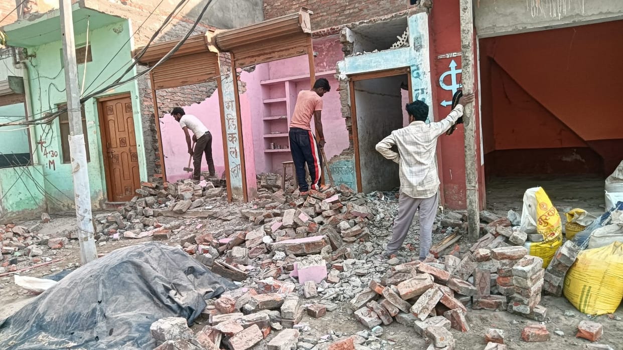 People are removing encroachments themselves for the four-lane road and overbridge