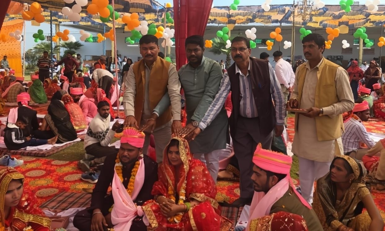 105 couples tied the knot in a mass wedding