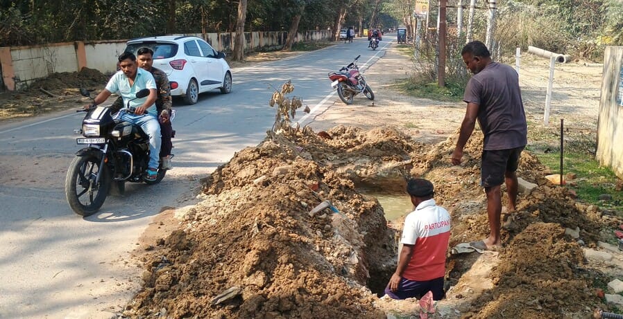 No radium strips, no barricades; death pits dug and left on roads from city to village