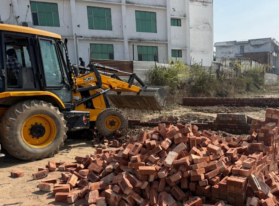 Construction demolished in two illegal colonies