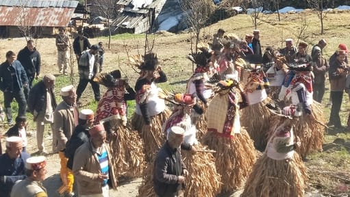 The mask dance captivated the mind, Childu was served to the guests.