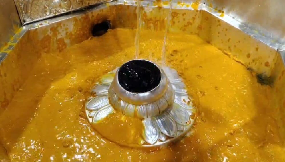 Before Mahashivratri  turmeric ceremony held at Baba Garibnath Dham in Muzaffarpur Bihar