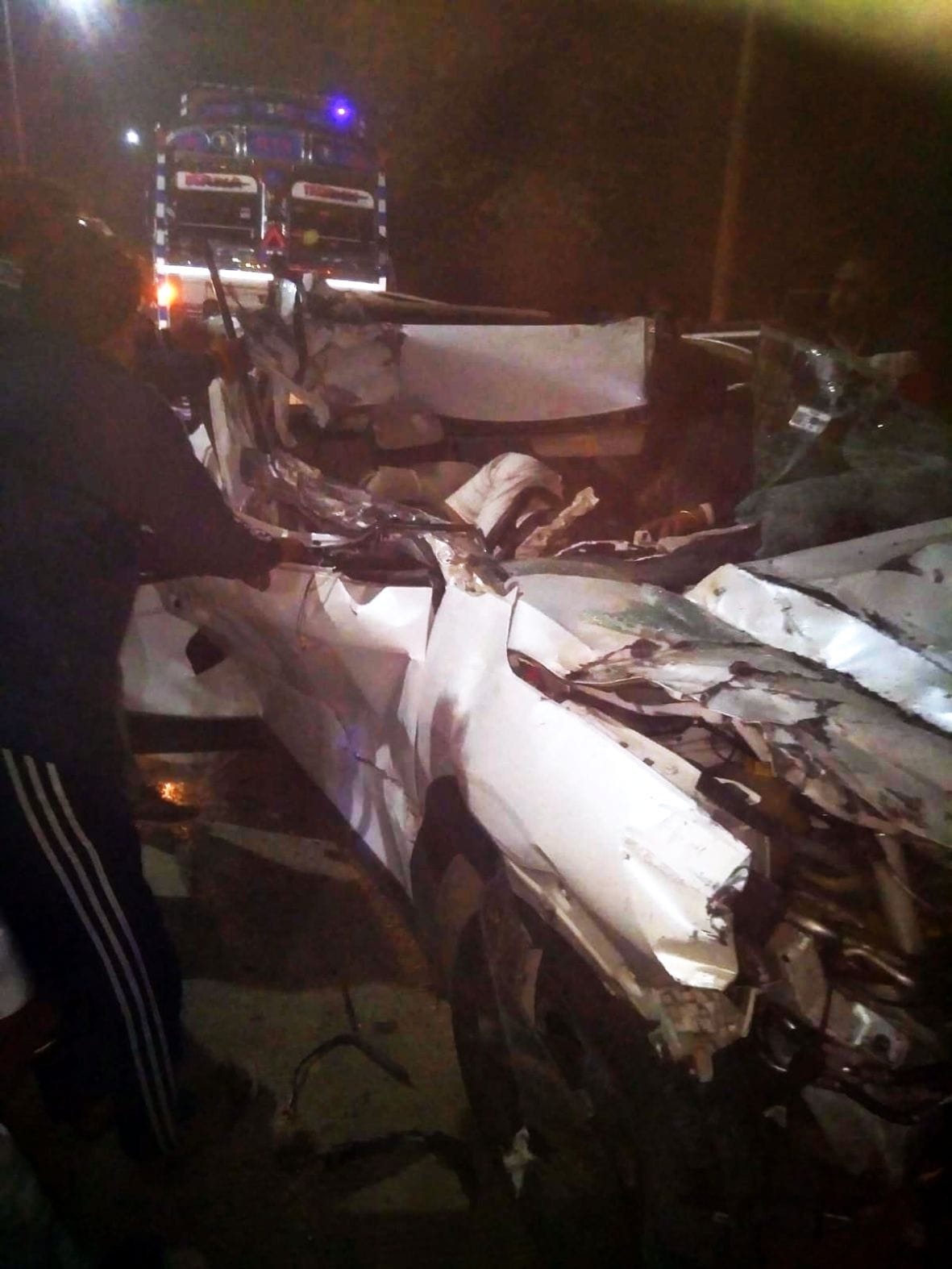 Mother and son killed, two injured as car collides with truck on highway