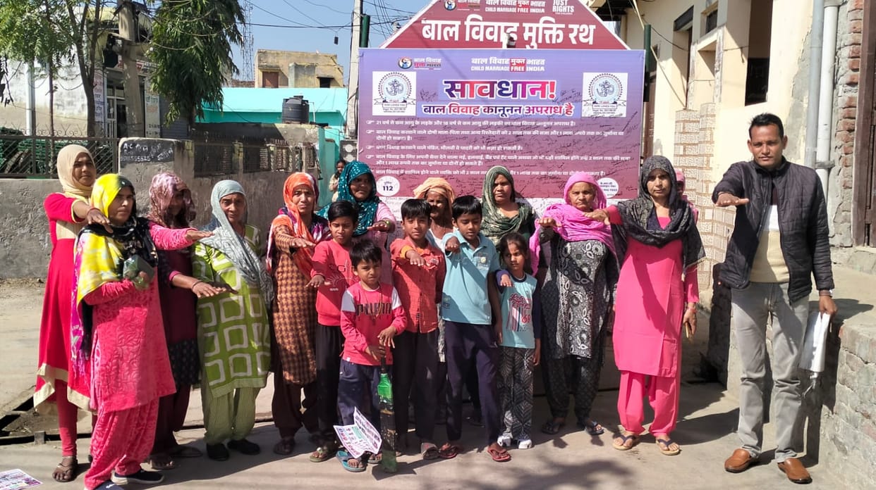 Child Marriage Liberation Rath Yatra welcomed in Salhawas, Dhana, Jamalpur, Bithla, Bhurawas, Mundsa villages