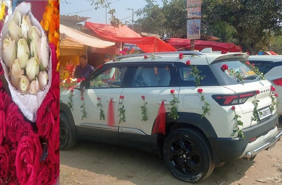The witch of inflation is eating the flowers in the groom's car.