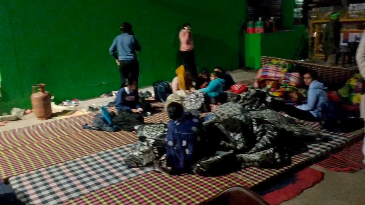 The girl students staged a sit-in protest at the MLA's residence, saying they wanted migration, not assurances.