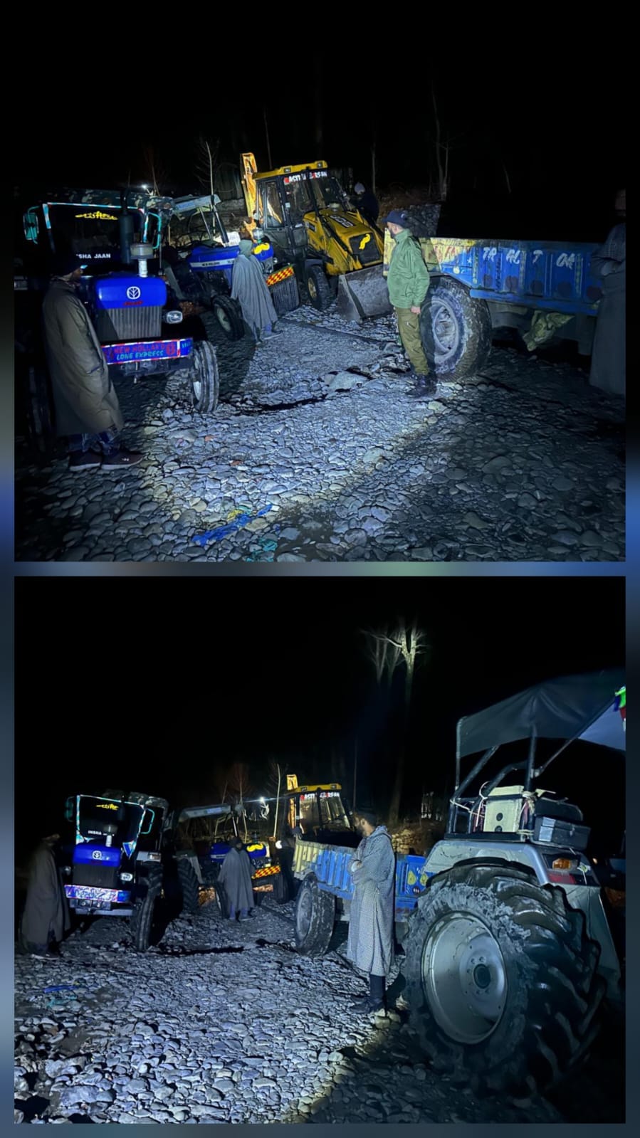 Srinagar, ILLegal Mining, Three Tractors And JCB Seized