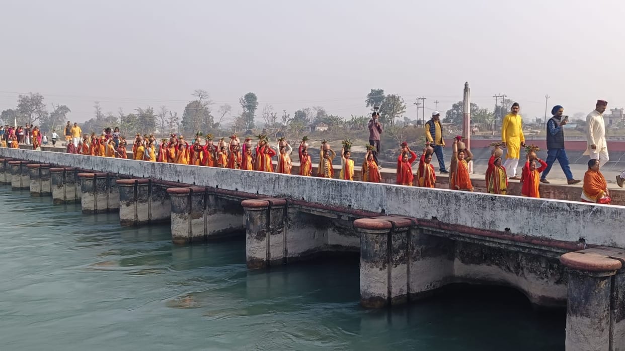 Shrimad Bhagwat Katha started at Dhanushpul Shiva Temple