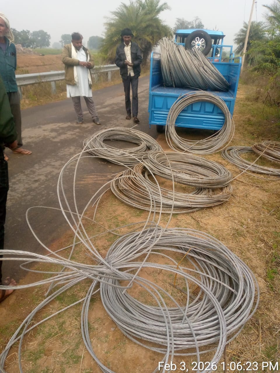 Wires between poles were cut and hidden in fields, disrupting electricity supply to 24 villages.