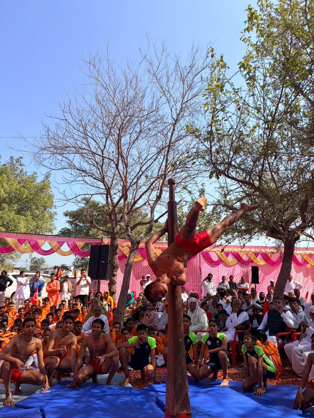 The Veda Prachar Yatra concluded with a 100-kund Mahayagna and a Mallakhamb performance