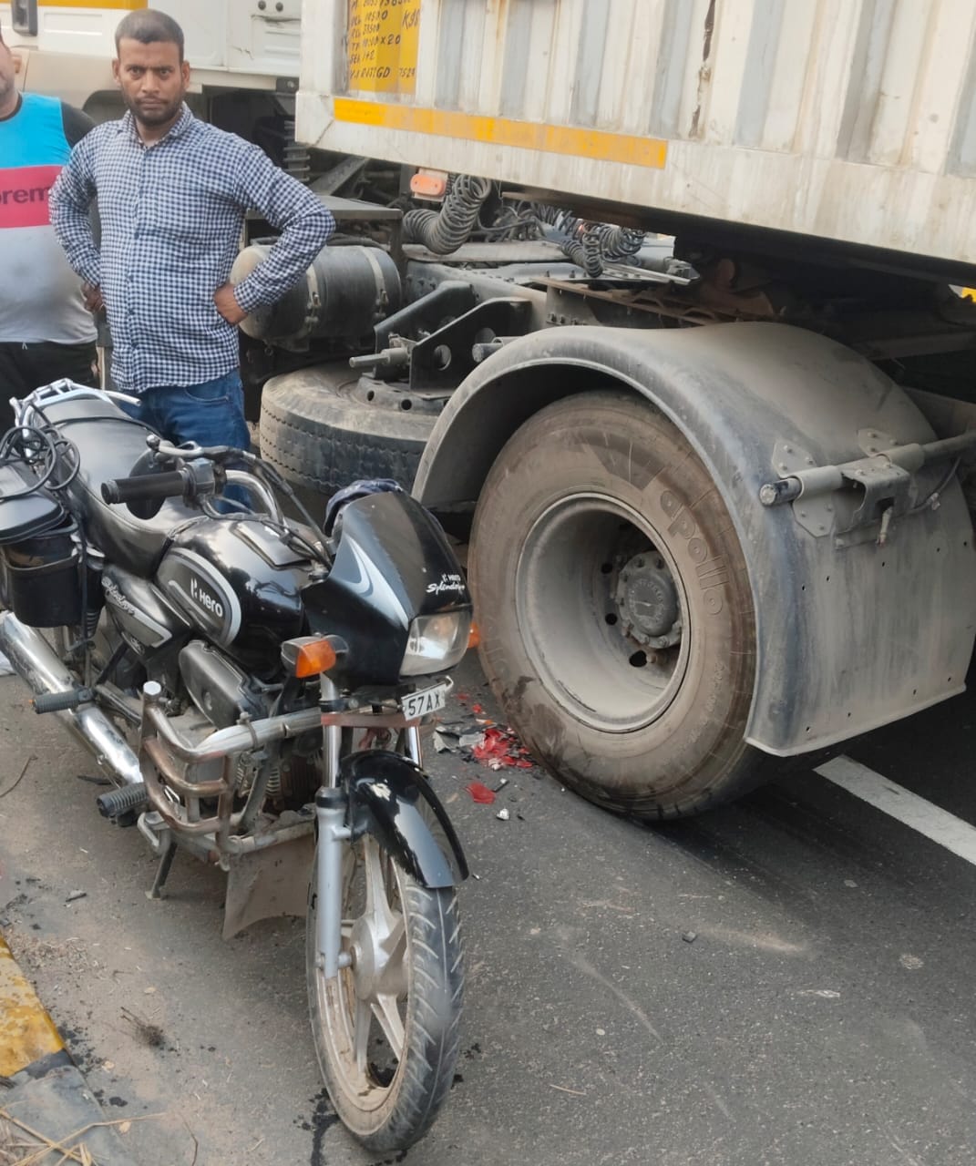 Bike damaged after being hit by trailer, driver safe