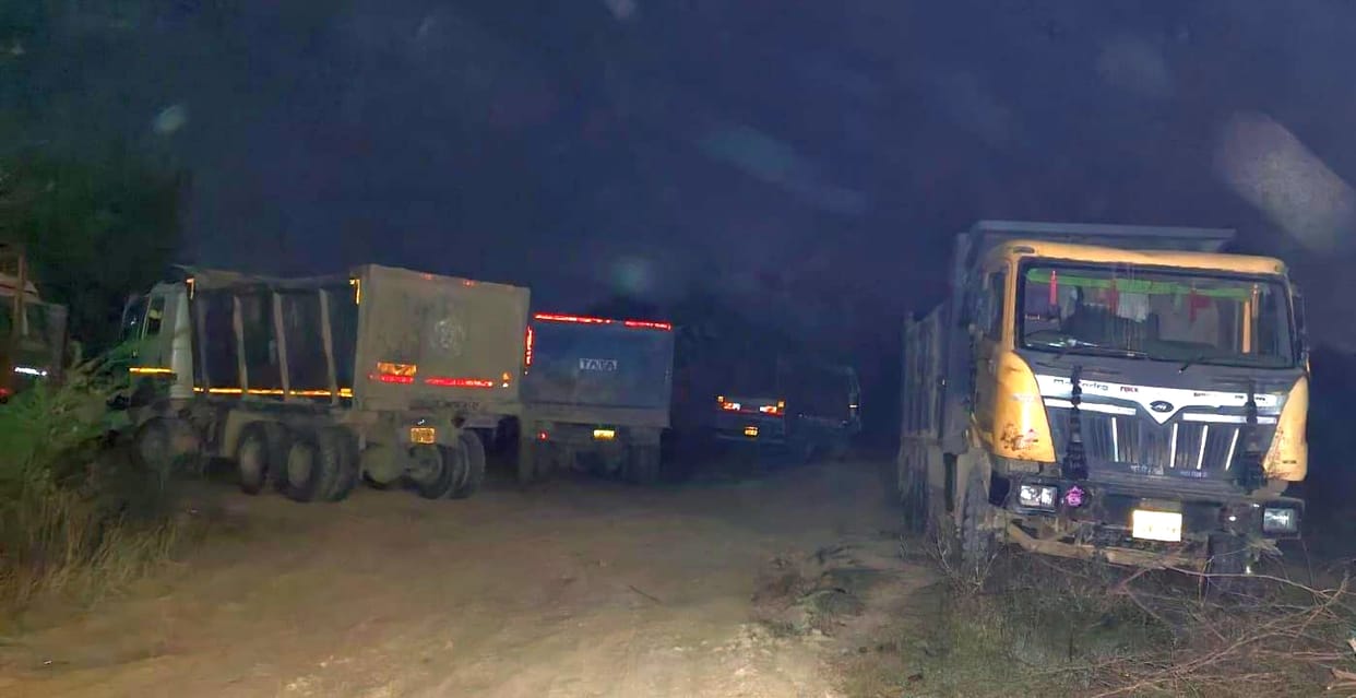 Eight dumpers were caught dumping soil in a private plotting site