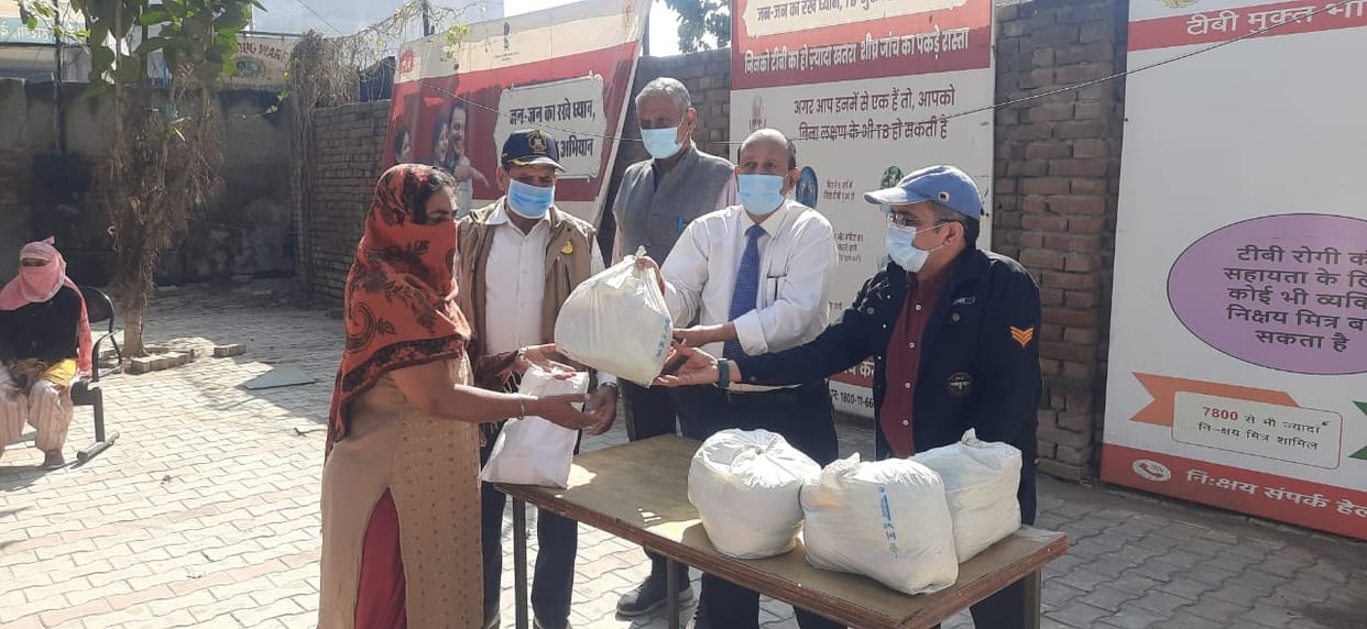 Distributed food to TB patients