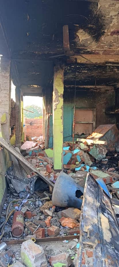 Fears...explosion caused by fire in a large pile of gunpowder