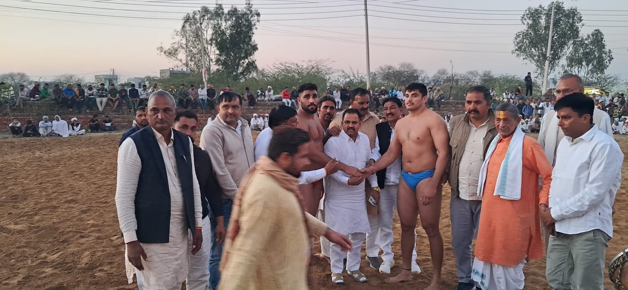 Wrestling competition in Dhanana on Mahashivratri, winners honoured