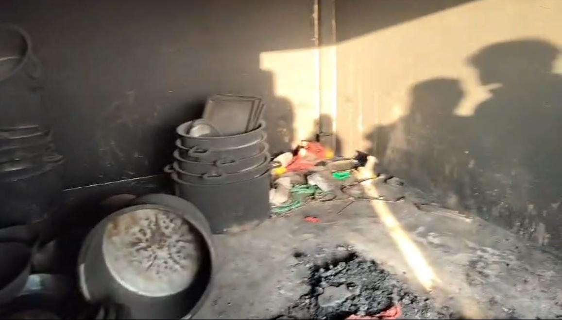 Goods burnt in a fire at a tent shop