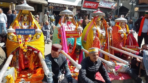 Over 300 deities, including 190 registered ones, arrived at the Dev Maha Kumbh.