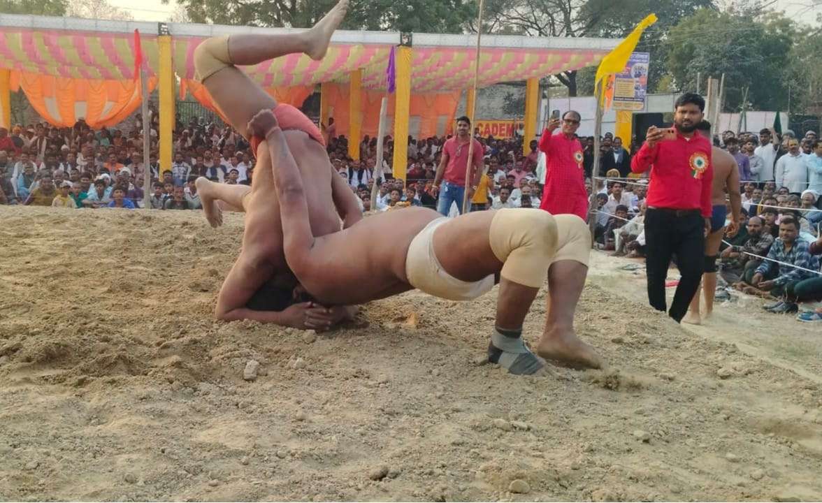 Maniram Das got the title of Kesari in the international wrestling competition