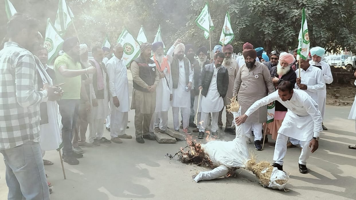 farmers burnt effigy of us president