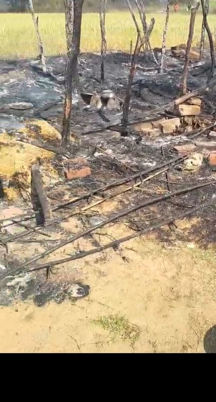 Household items reduced to ashes by a spark from the stove