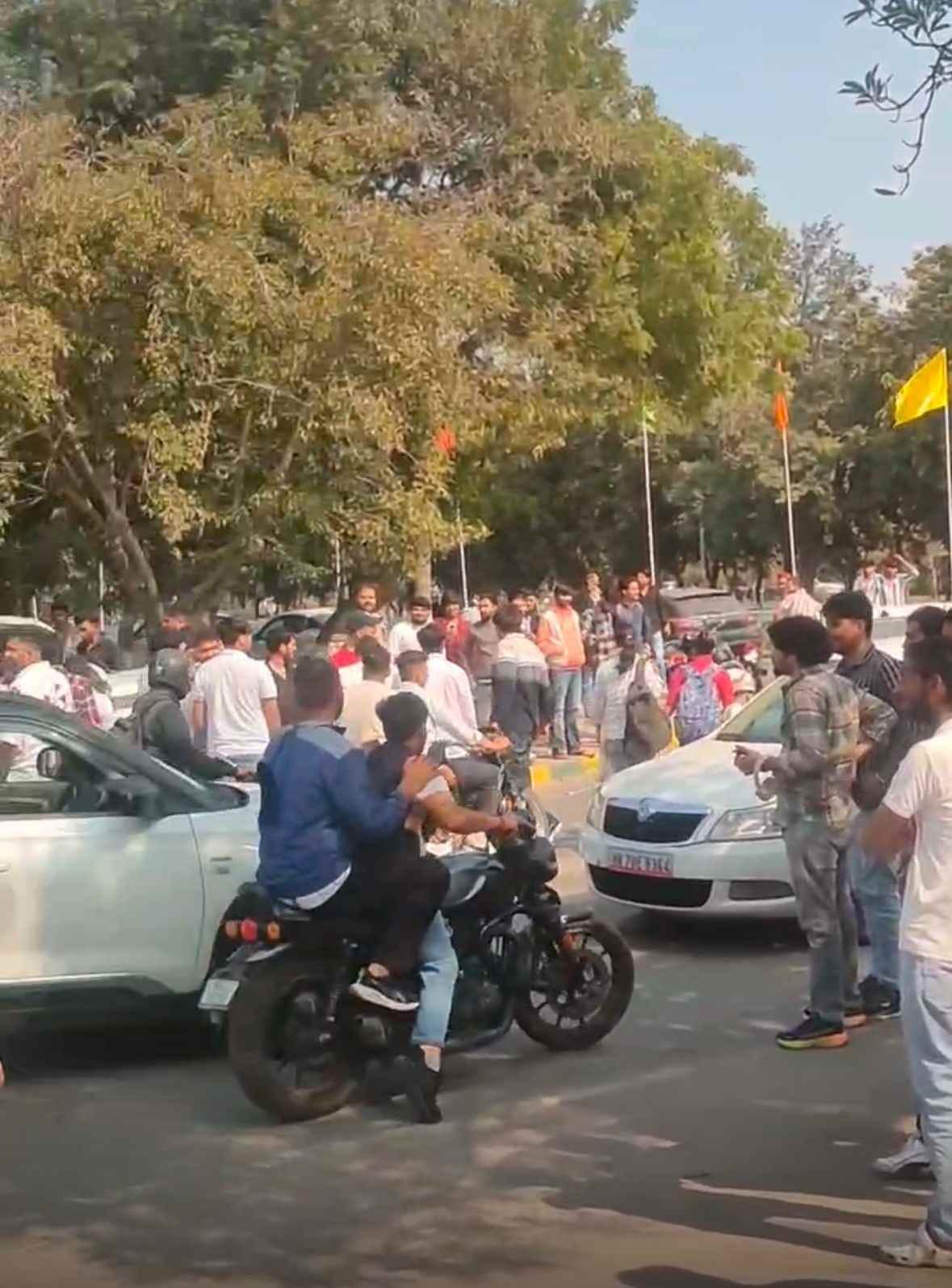 Two student groups clashed at MDU, tension erupted outside the library.