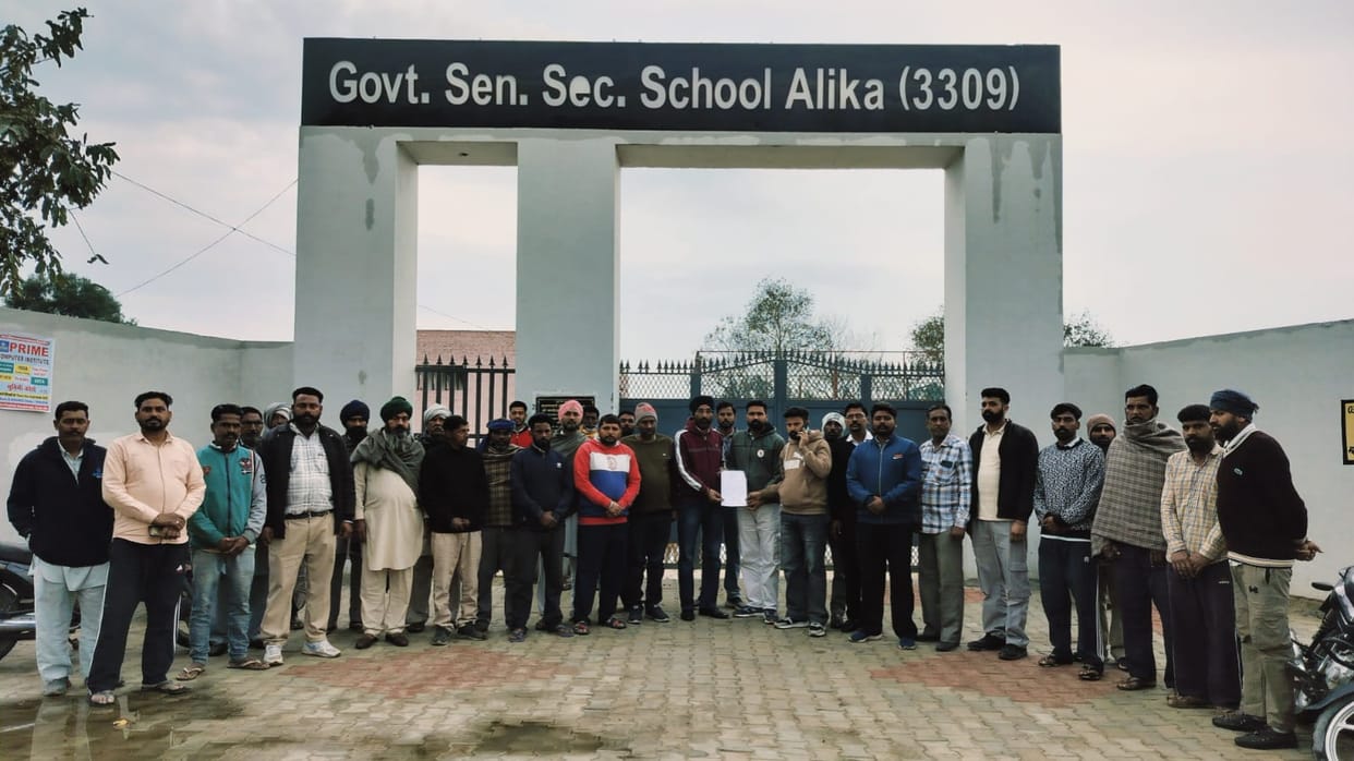 Villagers staged a sit-in at the school gate