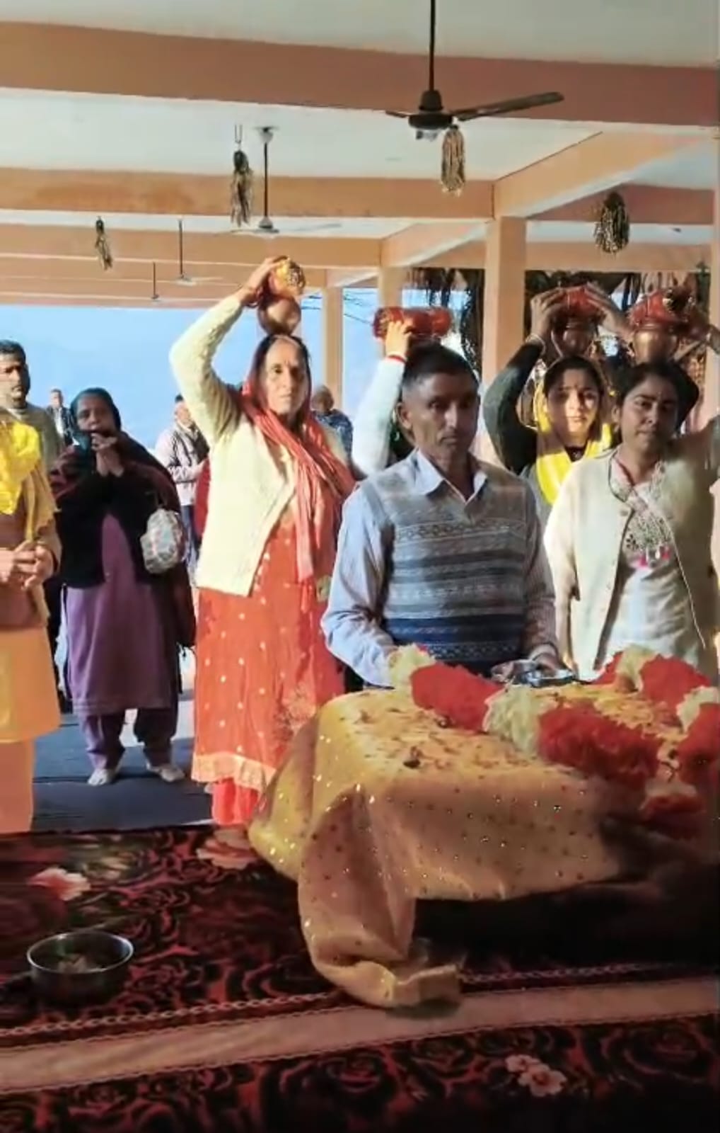 The Shiva Mahapuran Katha began in Bhavgudi Panchayat with the Kalash Yatra.