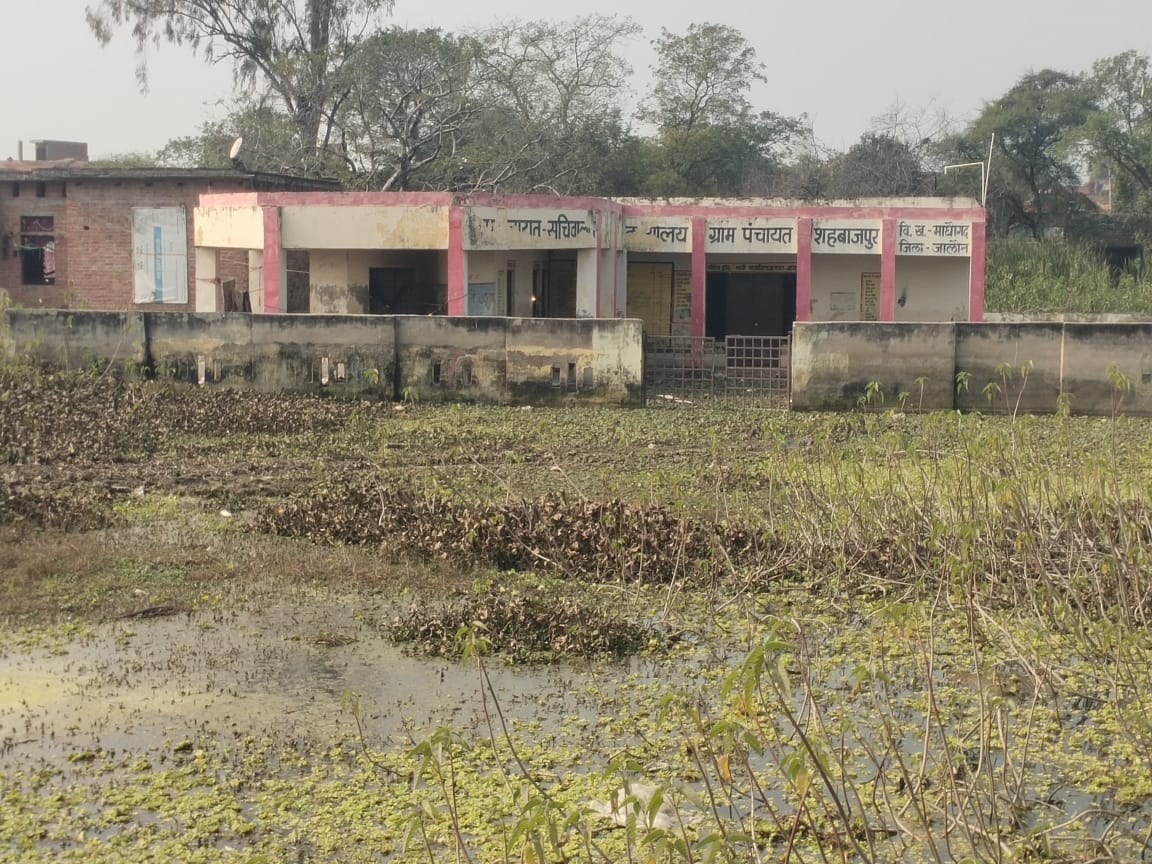Water drainage stopped, Panchayat Secretariat and school premises filled with water.