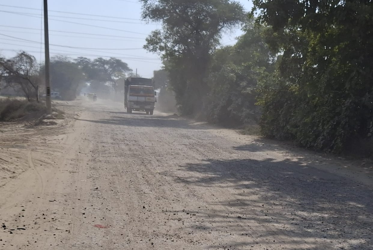 The condition of the road from Bahadurgarh bypass to Siddhipur village is bad.