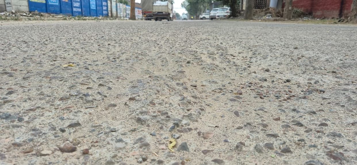 Six main roads in Industrial Sectors 21 and 26 have caved in, with no action taken despite complaints on the CM window.
