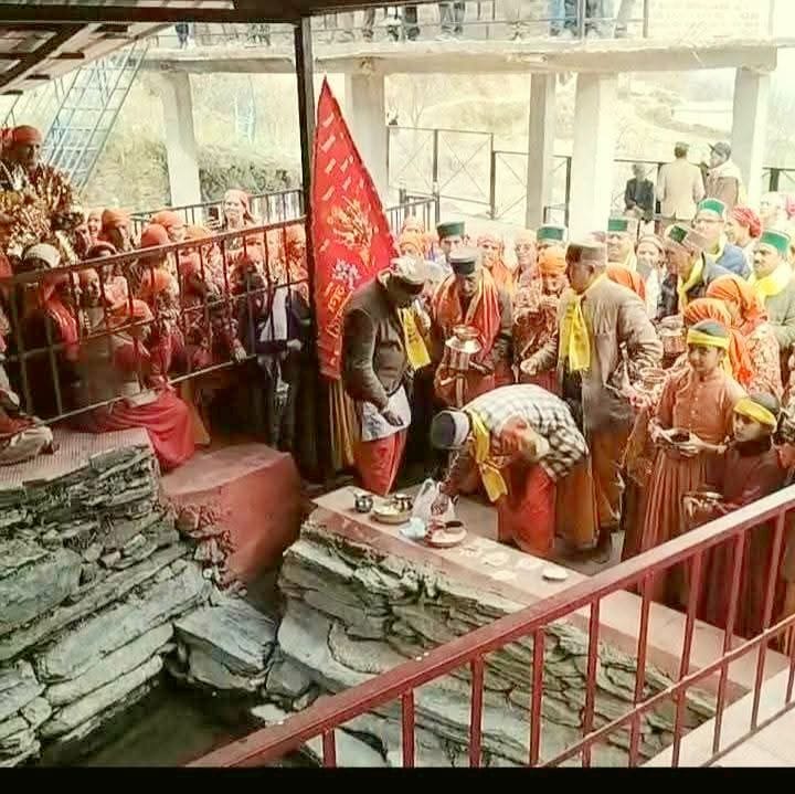 The consecration of Doganu Devta Temple began with the Kalash Yatra of women
