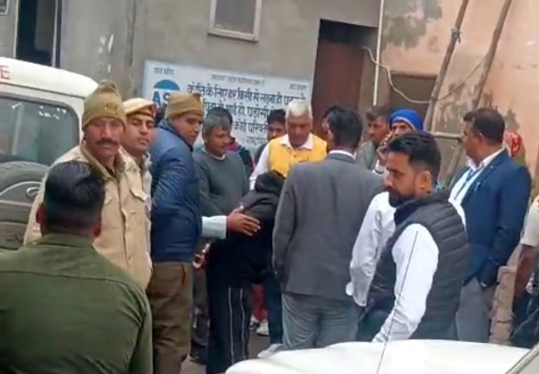 Police detained two youths before the arrival of the Chief Minister.