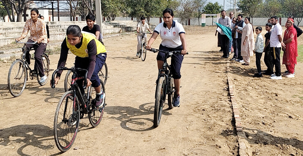 Suman won the 100 meter race and Bhavna won the cycle race