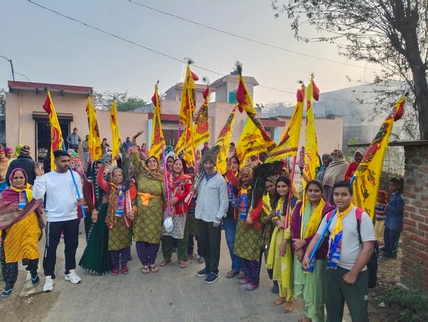 Shri Shyam Nishan Padyatra started from Jaitpur Sheikhpur