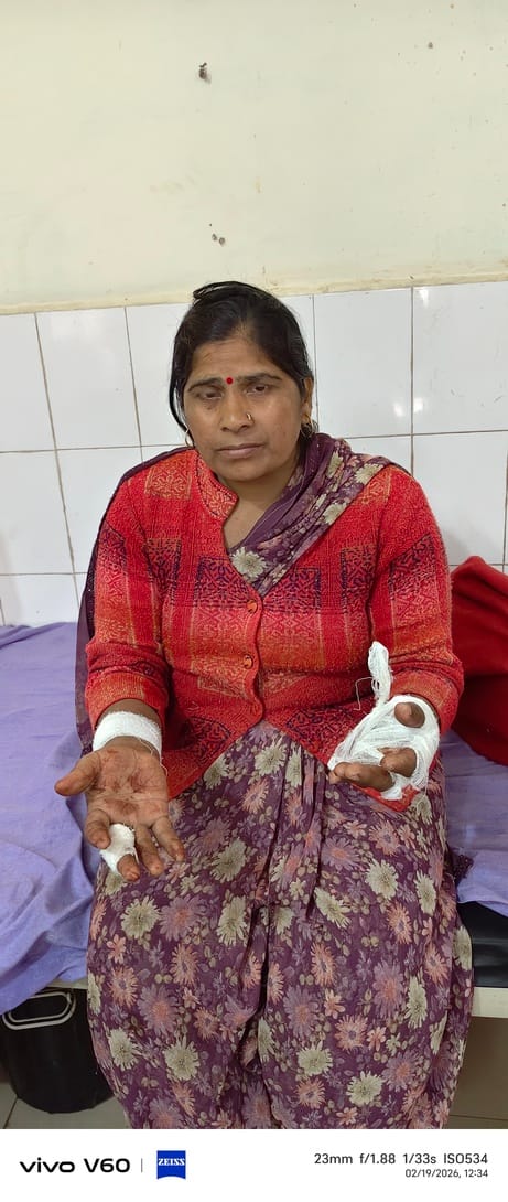 Woman attacked with sticks and sickle