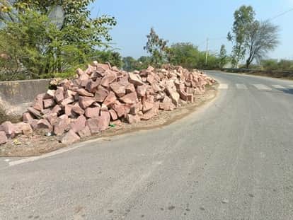 A pile of stones and dilapidated railings caused the accident.