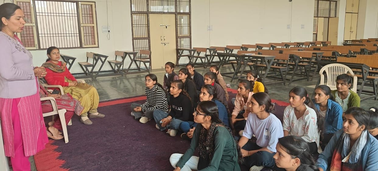 Girls learnt balanced cutting of cloth
