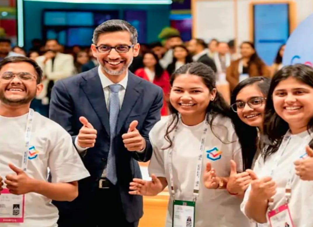 AI Summit Chhattisgarh youth shine Kriti Priya and Devansh speak to Sundar Pichai