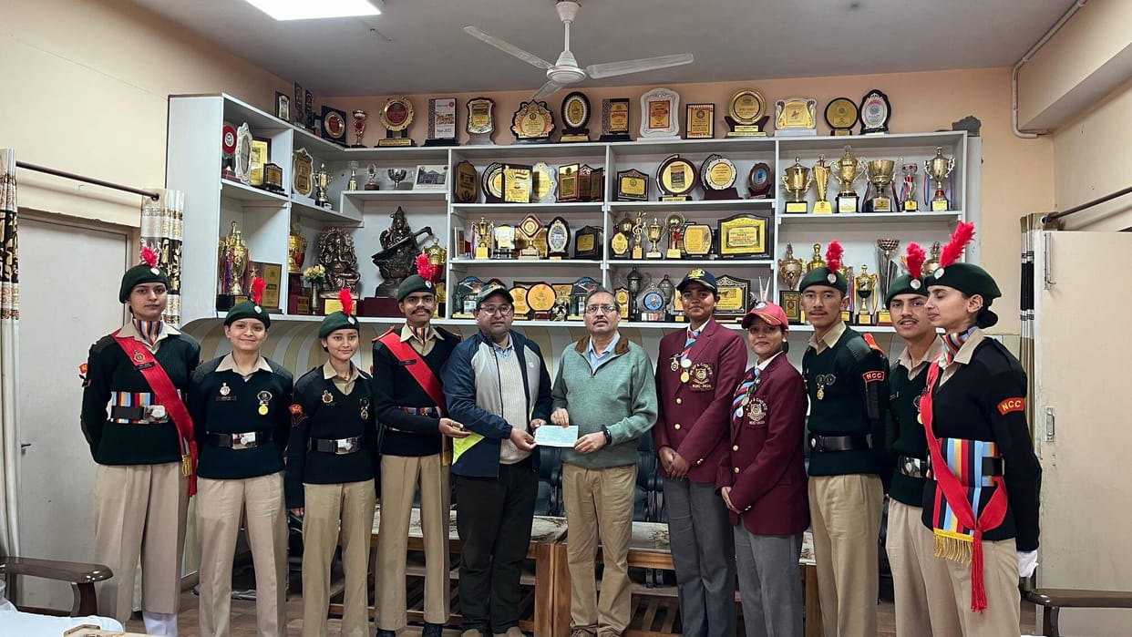 NCC unit organised a welcome ceremony