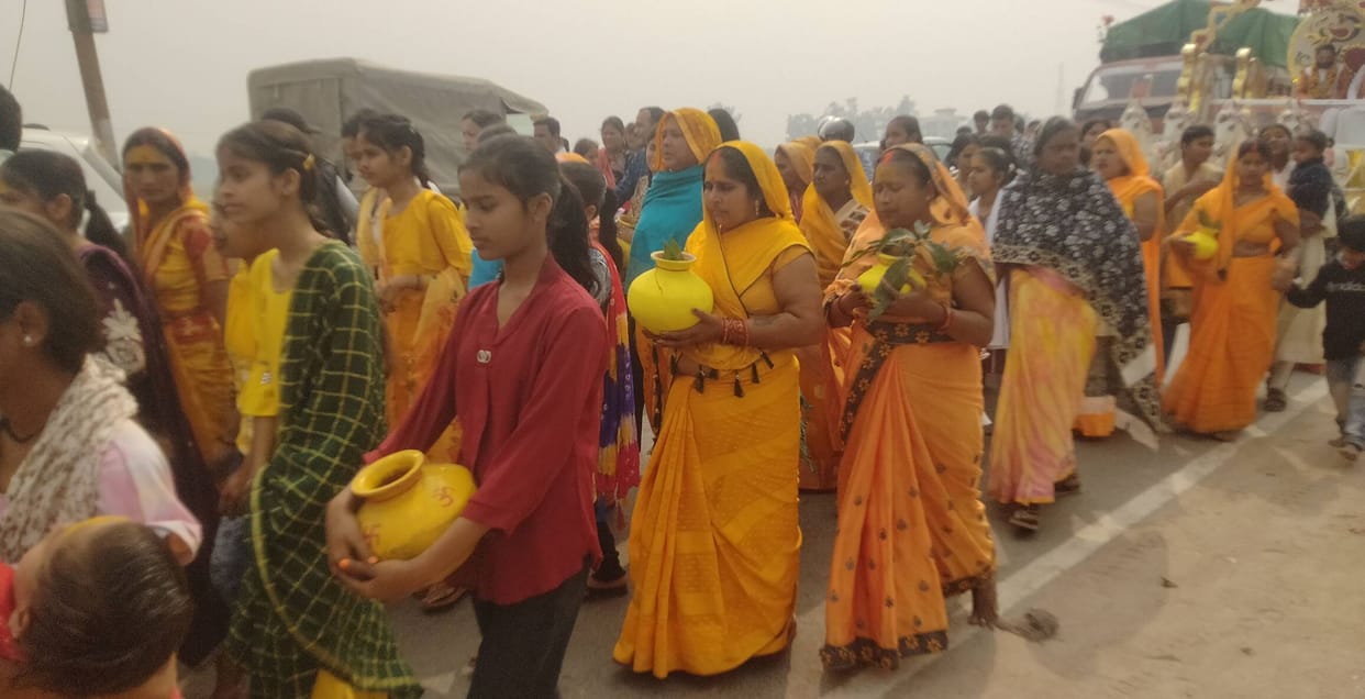 Shrimad Bhagwat Katha begins with Kalash Yatra