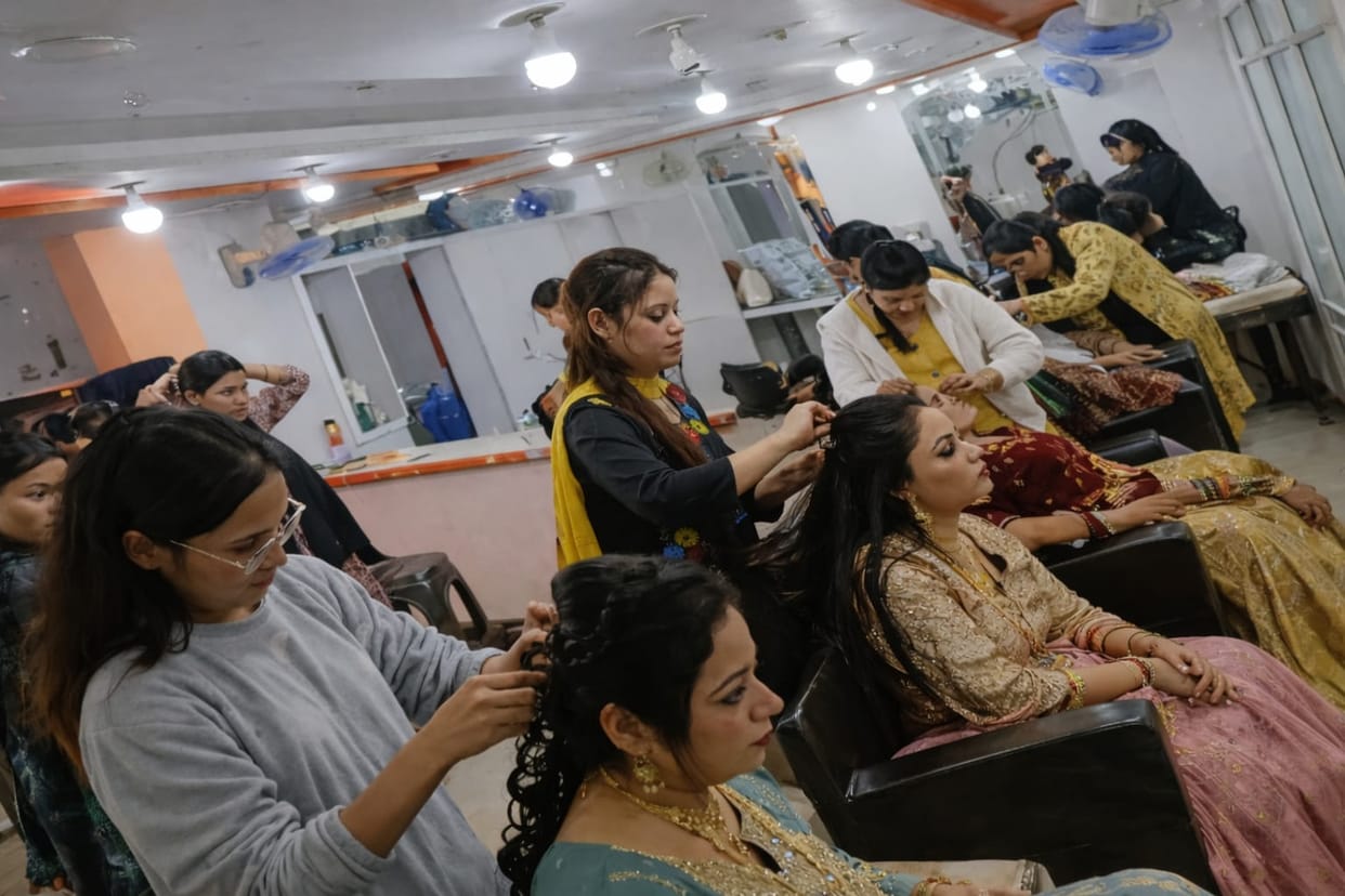 Women spent lakhs of rupees on wedding decorations.