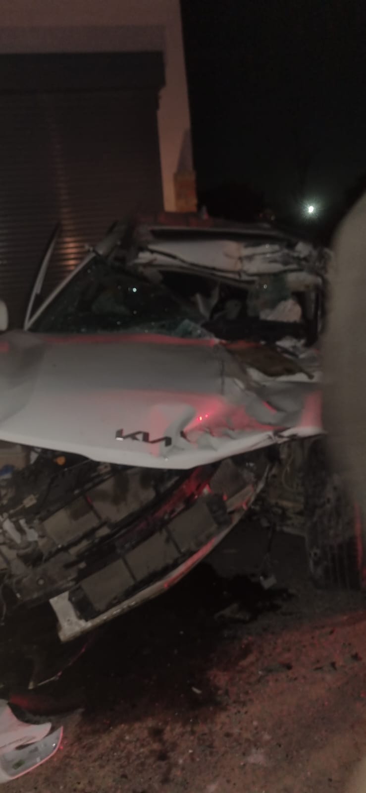 Car collides with empty dumper, two friends killed, one injured