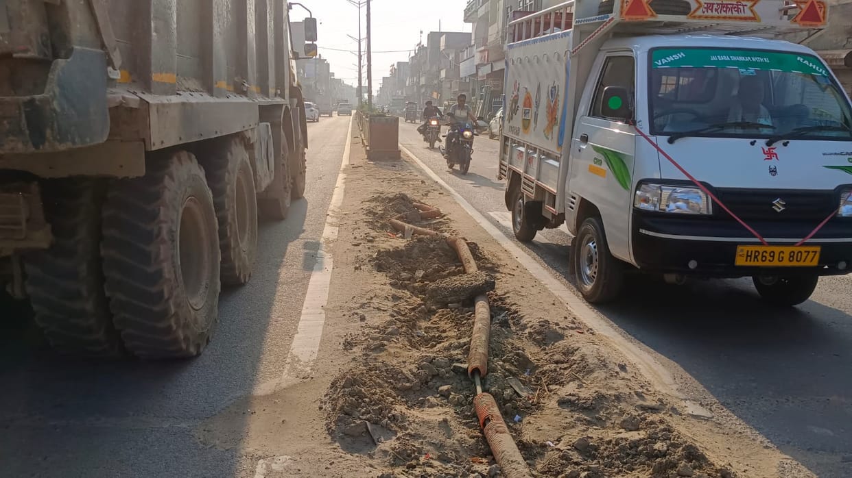 Work on removing the divider on Railway Road has begun and will be done afresh.
