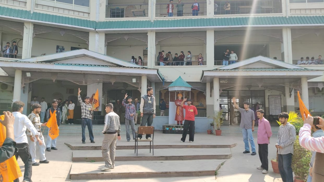 abvp pradarshan in nahan college